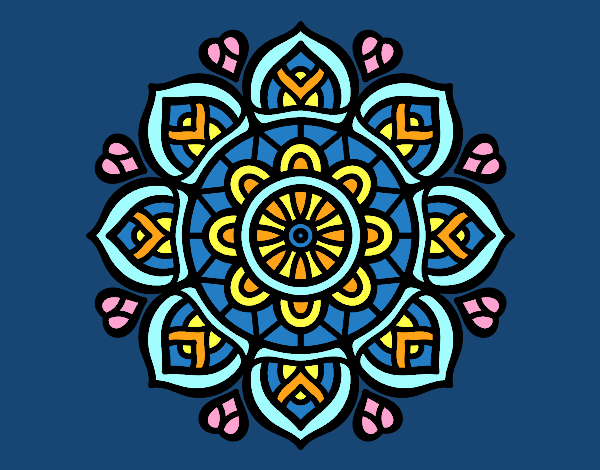 Coloring page Mandala for mental concentration painted byKhaos