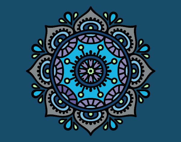 Coloring page Mandala to relax painted byKhaos