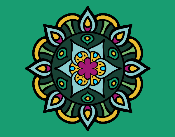 Coloring page Mandala vegetal life painted byKhaos