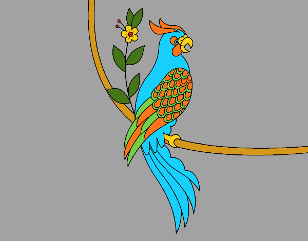 Coloring page Parrot tattoo painted byKhaos