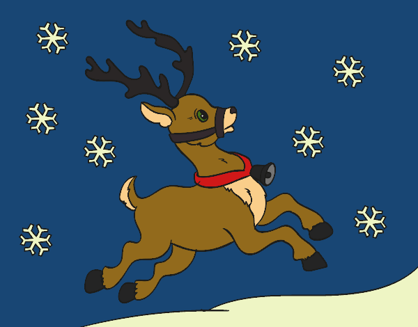 Coloring page Christmas reindeer painted byKhaos