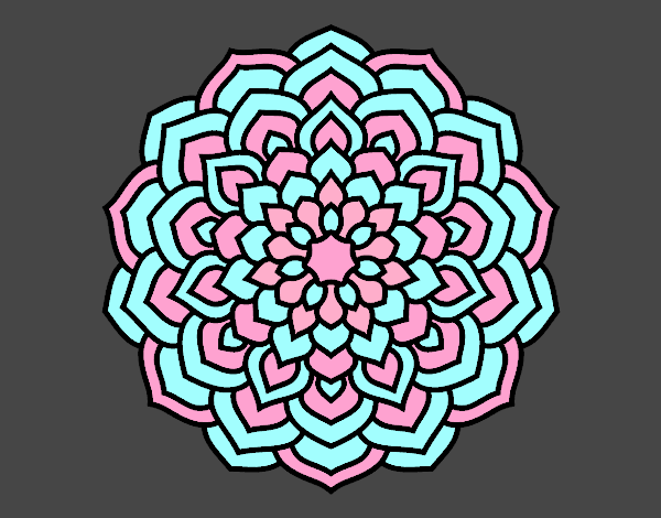 Coloring page Mandala flower petals painted byKendall
