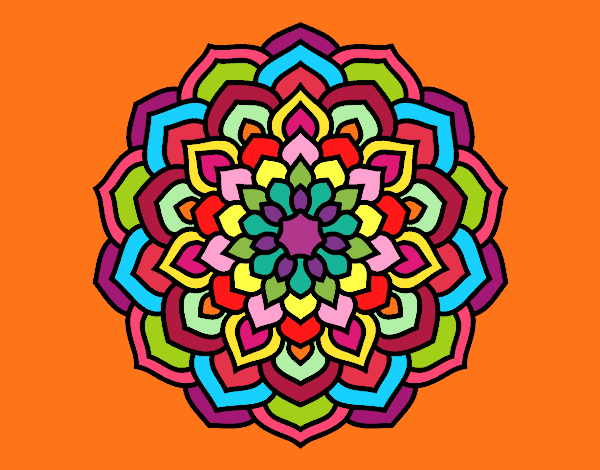 Coloring page Mandala flower petals painted byjaden