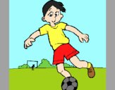 Coloring page Playing football painted byAnia