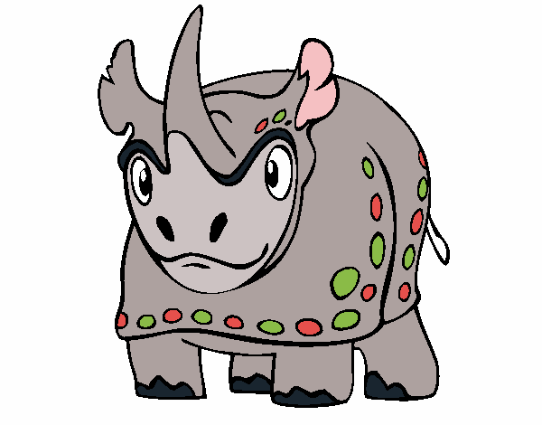 Coloring page Rhinoceros 4 painted byKendall