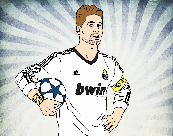 Coloring page Sergio Ramos of Real Madrid painted bykian