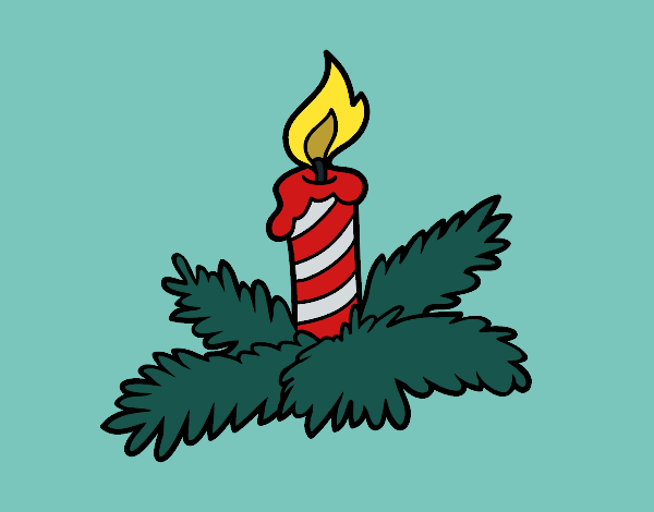 Coloring page Xmas candle painted byKhaos