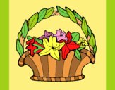 Coloring page Basket of flowers 4 painted byAnia