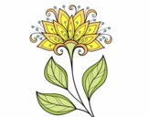 Coloring page Decorative flower painted byKVilla