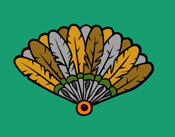 Coloring page Feather hand fan painted byKhaos