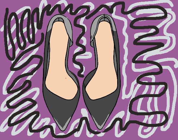 Coloring page Lady shoes painted byKVilla