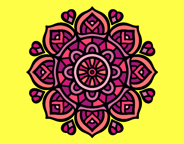 Coloring page Mandala for mental concentration painted byKamayani