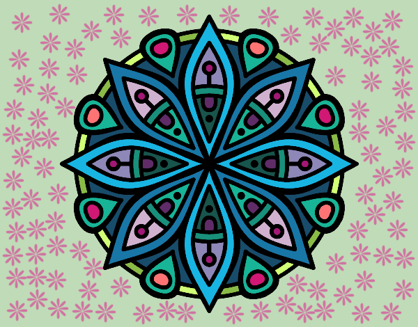 Coloring page Mandala for the concentration painted byKVilla