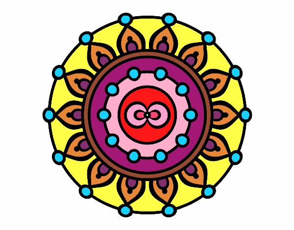 Coloring page Mandala meditation painted byDani