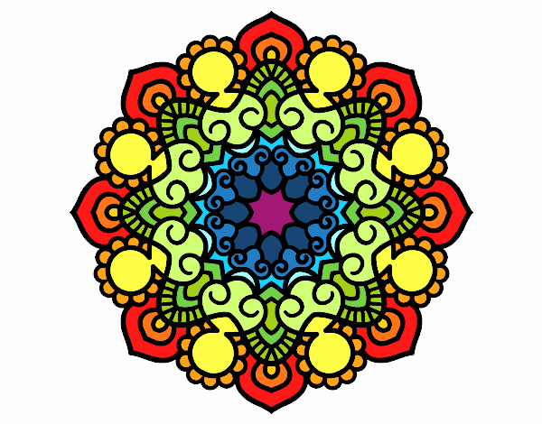 Coloring page Mandala meeting painted byKamayani
