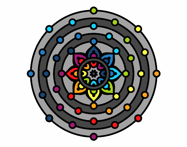 Coloring page Mandala solar system painted byKamayani