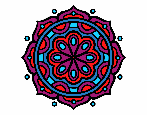 Coloring page Mandala to meditate painted byTwin4life