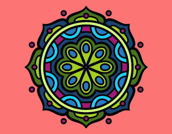 Coloring page Mandala to meditate painted byKamayani