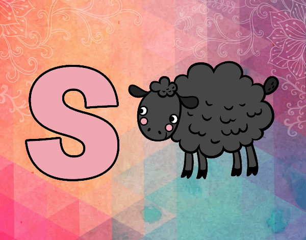 Coloring page S of Sheep painted bysophia