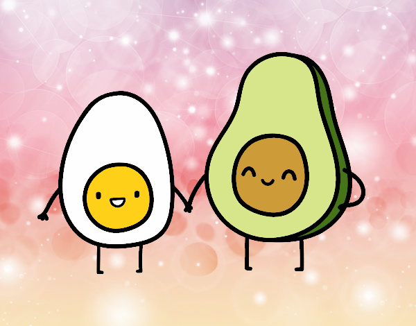 Coloring page Egg and avocado painted bybarbie_kil