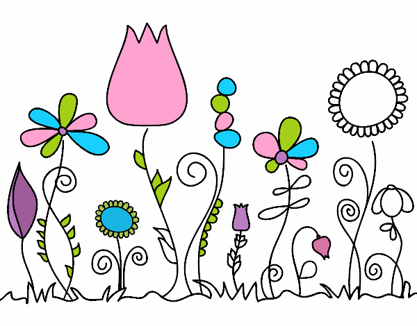 Coloring page Forest flowers painted byHanna