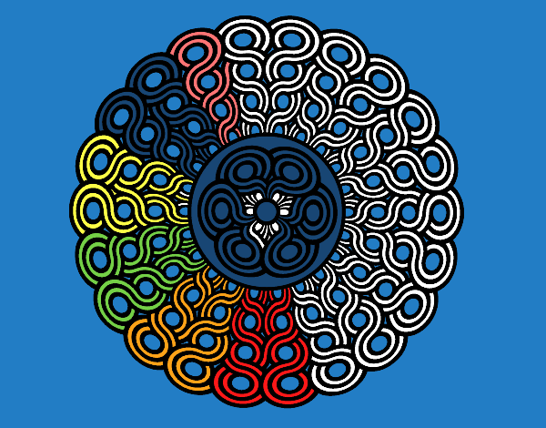 Coloring page Mandala braided painted byryals4paws