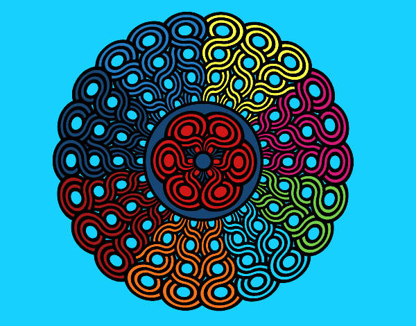 Coloring page Mandala braided painted byryals4paws