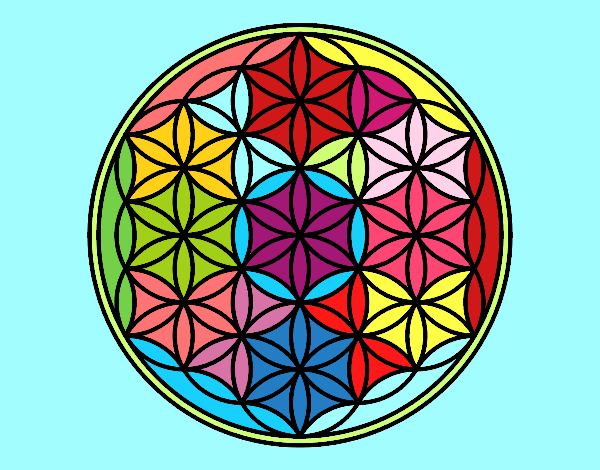 Coloring page Mandala lifebloom painted byryals4paws