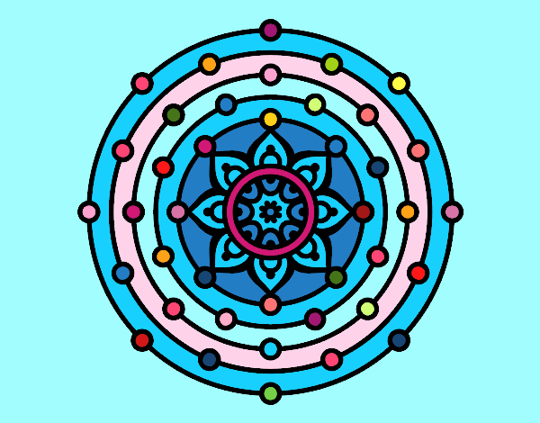 Coloring page Mandala solar system painted byryals4paws