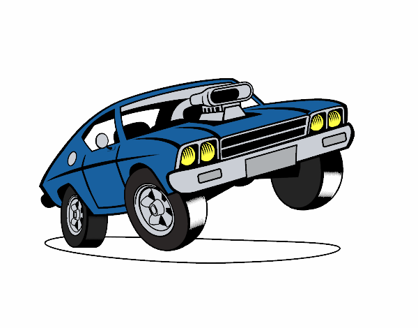Coloring page Muscle car painted bybianca
