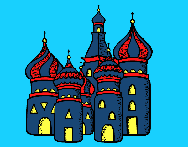 Coloring page Saint Basil's Cathedral from Moscu painted bybianca