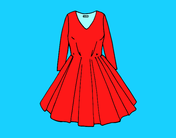 Coloring page Dress with full skirt painted byryals4paws
