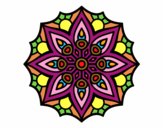 Coloring page Mandala simple symmetry  painted byDani