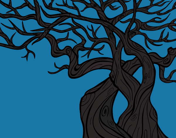 Coloring page Tree ghostly painted byHanna