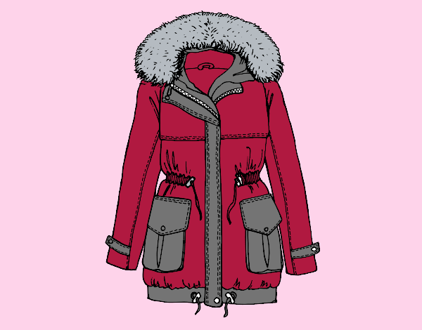 Coloring page Winter coat painted bypinkrose