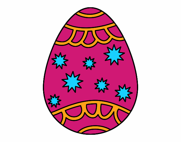 Coloring page Egg with stars painted byJennah