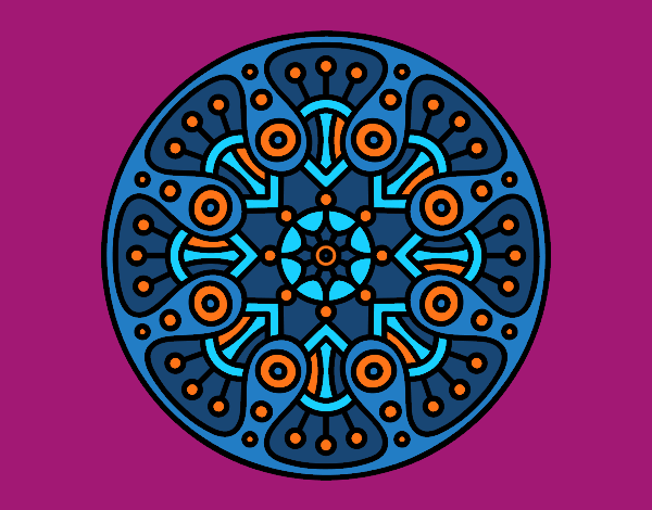Coloring page Mandala crop circle painted byKhaos