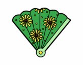 Coloring page Spanish hand fan painted byKhaos