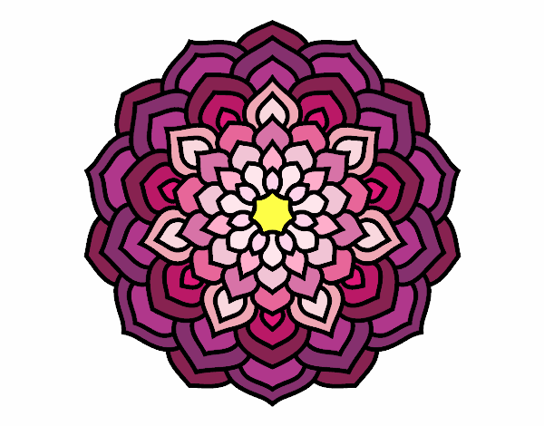 Coloring page Mandala flower petals painted byAnnanymas