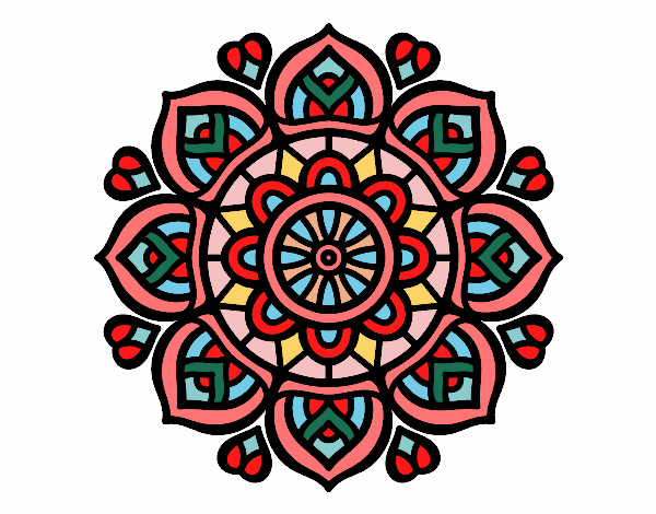 Coloring page Mandala for mental concentration painted byAnnanymas
