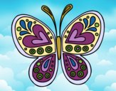 Coloring page Butterfly mandala painted byBGMarshall