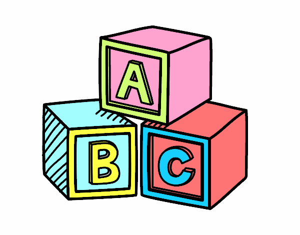 Coloring page Educational cubes ABC painted byAryanLove