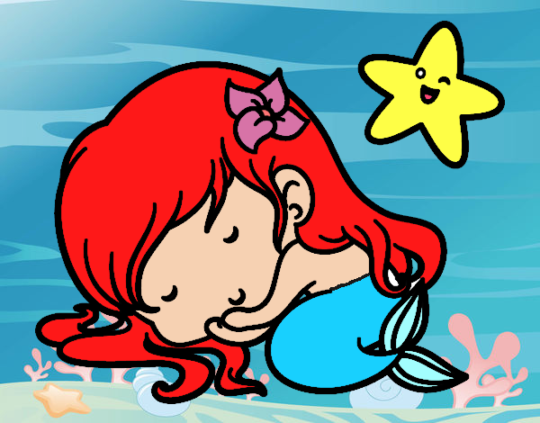 Little mermaid chibi sleeping