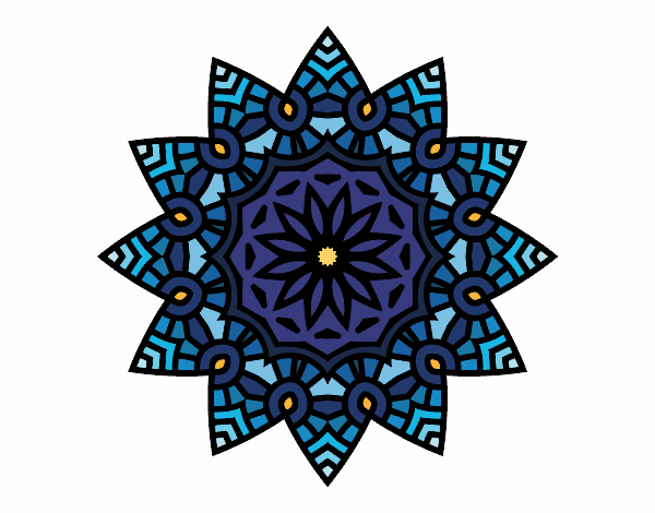Coloring page Mandala flowery star painted byAnnanymas