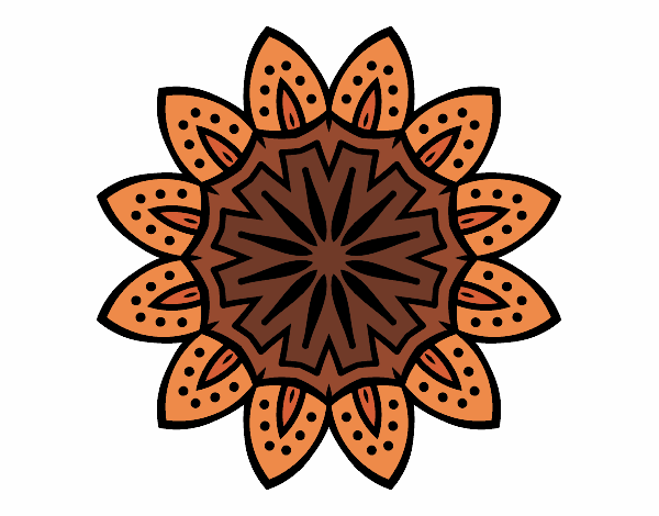 Coloring page Mandala with petals painted byAnnanymas