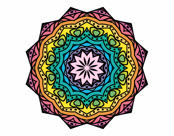 Coloring page Mandala with stratum painted byAnnanymas