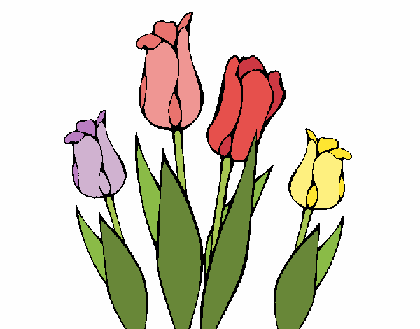 Coloring page Tulips painted byAnnanymas