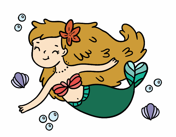 Coloring page A Happy Mermaid painted byAnnanymas