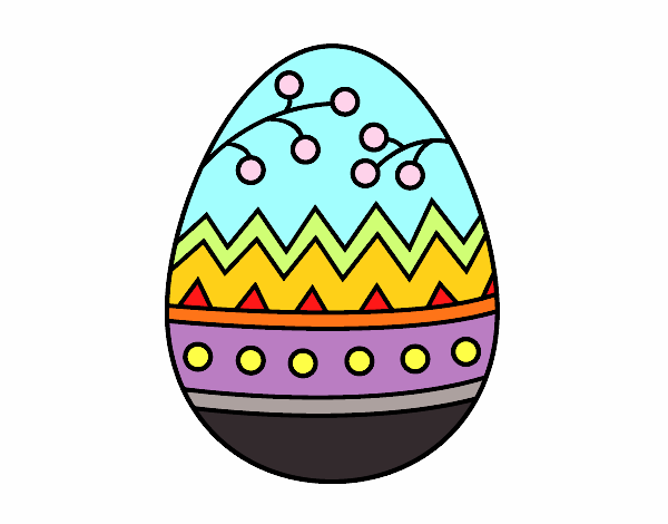 Coloring page An easter egg painted bySant