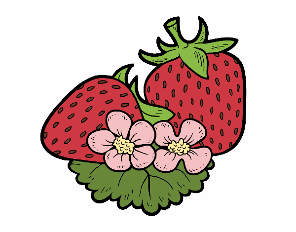 Coloring page Big strawberries painted byAnnanymas